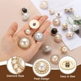 thumbnail image 4 of Uxcell 5pcs 35L Gold Faux Pearl Buttons 22mm 7/8" Plastic Round Sewing Button Replacement Craft Fastener for Coats Clothing DIY Decoration Crafts #5, 4 of 7
