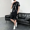 thumbnail image 2 of Camisetas, pantalones cortos, trajes para hombre, estampados, jogging, gráficos, ropa deportiva para gimnasio, jogging, conjuntos para hombre, running, novedad, camisetas y tops a juego, básicos, XL, 2 of 4