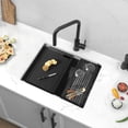 thumbnail image 3 of Stylish Undermount 25" Stainless Steel Double Bowl Workstation Kitchen Sink with 6 accs S-625WK, 3 of 13