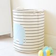 thumbnail image 2 of CNKOO Laundry Basket Elephant Pattern Striped Laundry Hamper Storage Basket Home Decor, 2 of 8