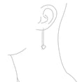 thumbnail image 2 of Bling Jewelry Womens Long Linear Heart Chain Dangle Earrings 925 Sterling Silver Threader U Hook, 2 of 4