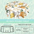 thumbnail image 2 of Hello Fall Thanksgiving Round Tablecloth 60 inch,Pumpkins Flowers Circle Table Cloth Polyester Waterproof Stain Wrinkle Free Table Cover for Home Kitchen Dining Party Pinic Patio Outdoor Decor, 2 of 6