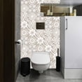 thumbnail image 6 of 10Sheet Matte Film Tile Wall Sticker Retro Beige Gray Flower Decor 5.91"x5.91" Waterproof Peel and Stick Floor Stickers Non-Slip Vinyl Decals, 6 of 7