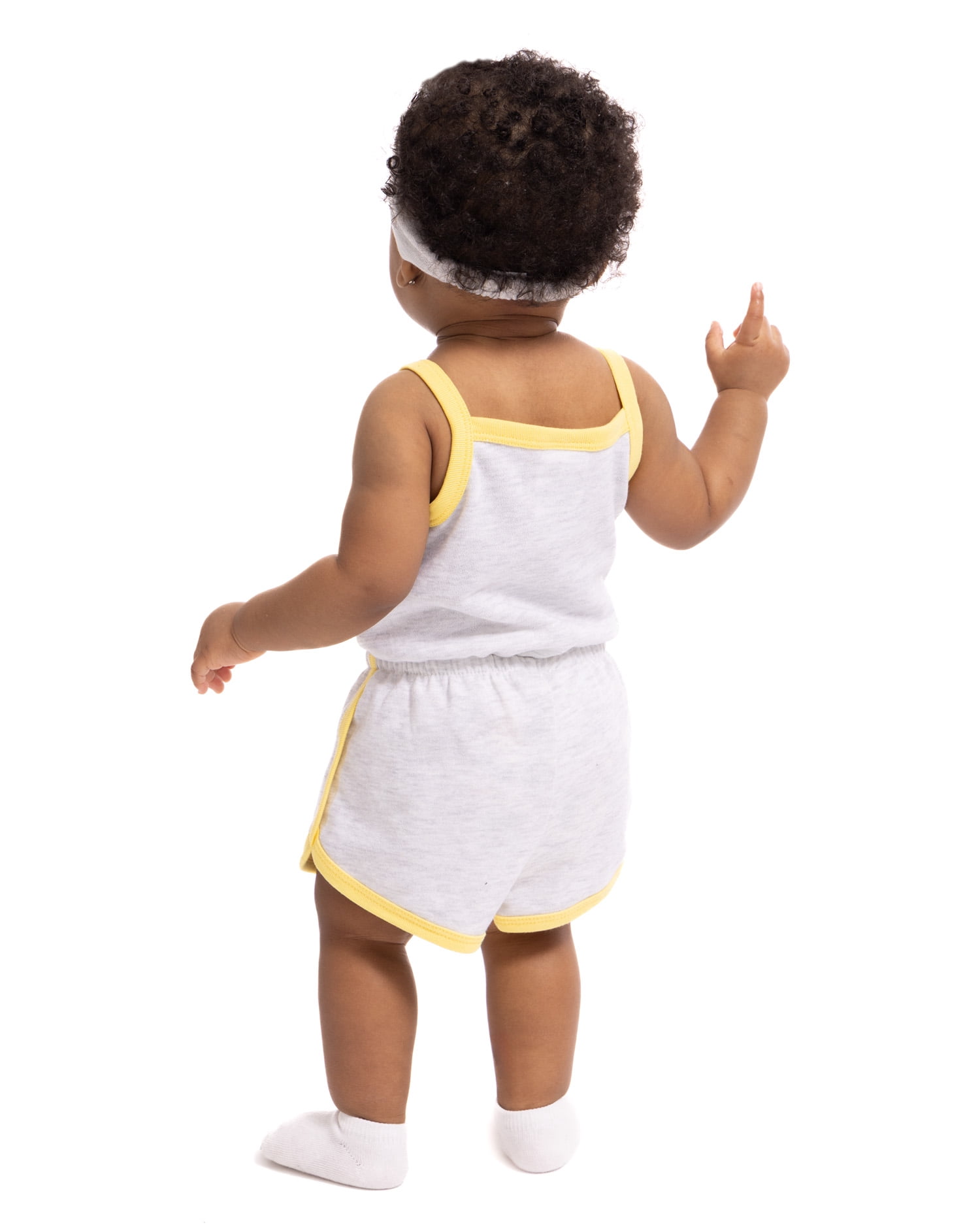 Winnie the Pooh Baby Girls Sleeveless Graphic Romper with Matching Bow Headband, Sizes 0/3M-24M