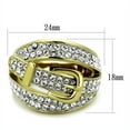 thumbnail image 2 of Womens Gold Rings Two-Tone IP Gold (Ion Plating) Stainless Steel Ring with Top Grade Crystal in Clear TK1906, 2 of 4