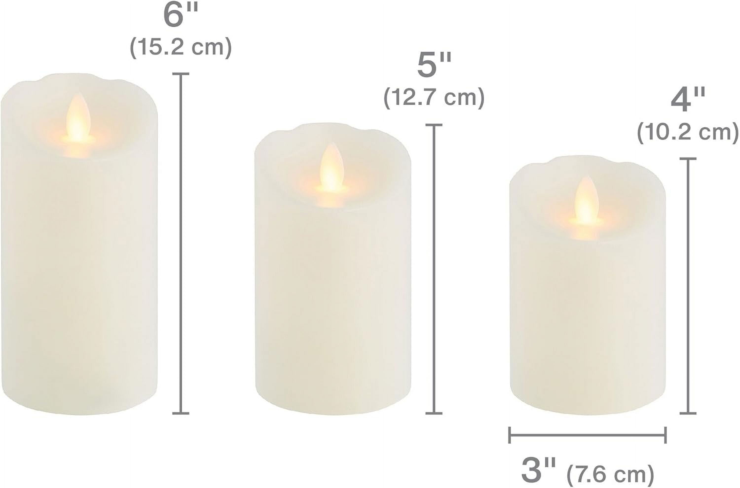 Reflections by Mikasa Realistic Wax Flameless Candles, LED Candles with Remote, Exquisite White Battery Candles for Wedding, Christmas Decorations, and Everyday, Set of 3