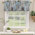 thumbnail image 3 of 2 Pack Valances for Windows, Blue Grey Wooden Window Valances for Living Room/Bedroom/Bathroom, Farmhouse Barn Sunflowers Retro Light Filtering Kitchen Curtain Valance Window Treatment 60"W x18" L, 3 of 9