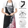 thumbnail image 6 of Cauagu Pink White Ocean Waves Aprons with Pockets,Waterproof Apron for Women,Kitchen Cooking Apron Adjustable Bib Aprons Chef Apron for Cooking,Drawing,Crafting, 6 of 8