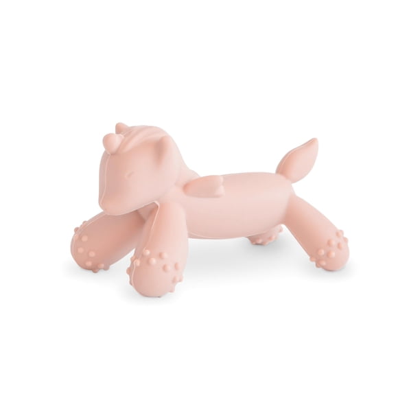 Mordedor para bebé Mushie de silicona, figura de unicornio roja