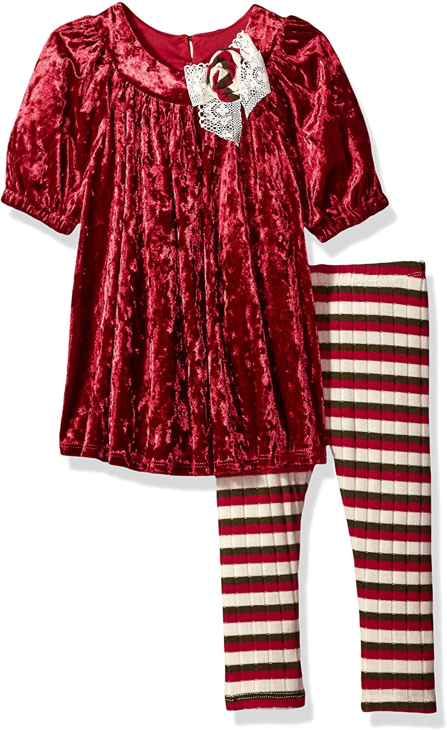 Bonnie Jean Girls Short Sleeve Appliqued Knit Tutu Playwear Set