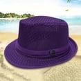 thumbnail image 2 of Men's Breathable Short Brim Panama Mesh Hat Lightweight Summer Sun Cap, 2 of 7