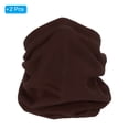 thumbnail image 3 of Uxcell Winter Neck Warmer, 2 Pack Drawstring Warm Face Scarf Windproof Neck Gaiter, Brown, 3 of 7