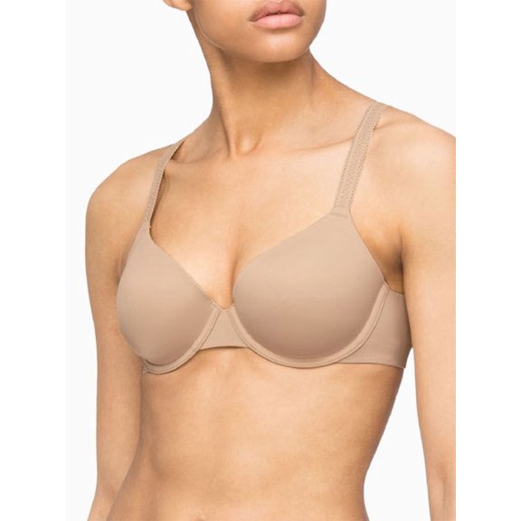 Calvin Klein Women's Liquid Tough Lightly Lined Full Coverage Bra, Bare, 34B