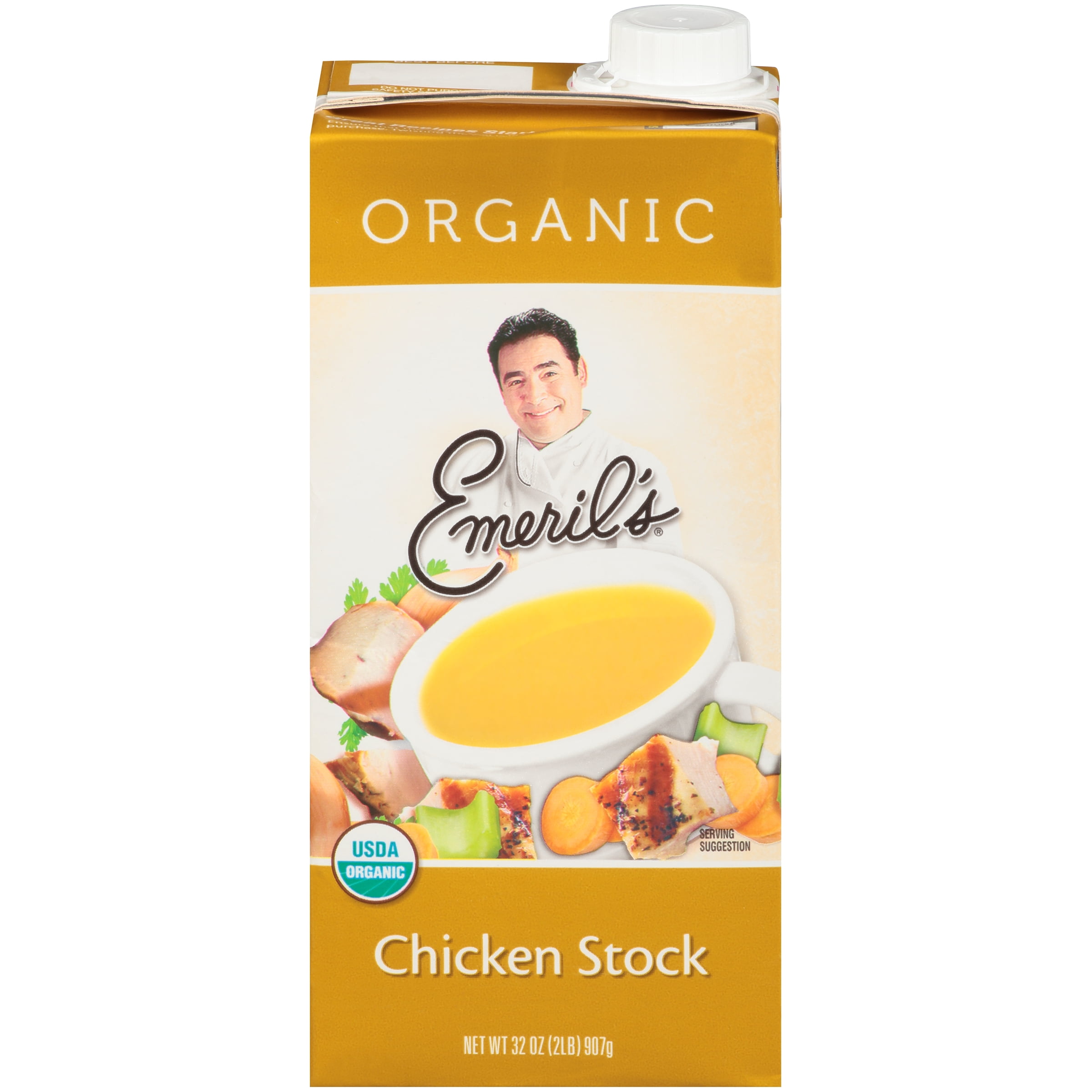 (6 Pack) Emeril'S Organic Chicken Stock, 32 Oz.