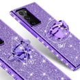 thumbnail image 4 of Samsung Galaxy Note 20 Glitter Phone Case, Ring Kickstand Girls Women Diamond Sparkly Case for Cover for Galaxy Note 20 5G - Purple, 4 of 5