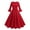 Red, variant on Womens Round Neck Halloween Dress Solid Casual Retro Elegant Women's Dress Long Sleeved Round Neck Knee High Dress