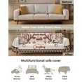 thumbnail image 3 of Christmas Sofa Covers for 3 Cushion, Washable Couch Cover for Sectional Sofa Slipcovers with Tassel, Xmas Western Cowboy Geometric Loveseat Covers Futon Cover Blanket 71''x118'', 3 of 8