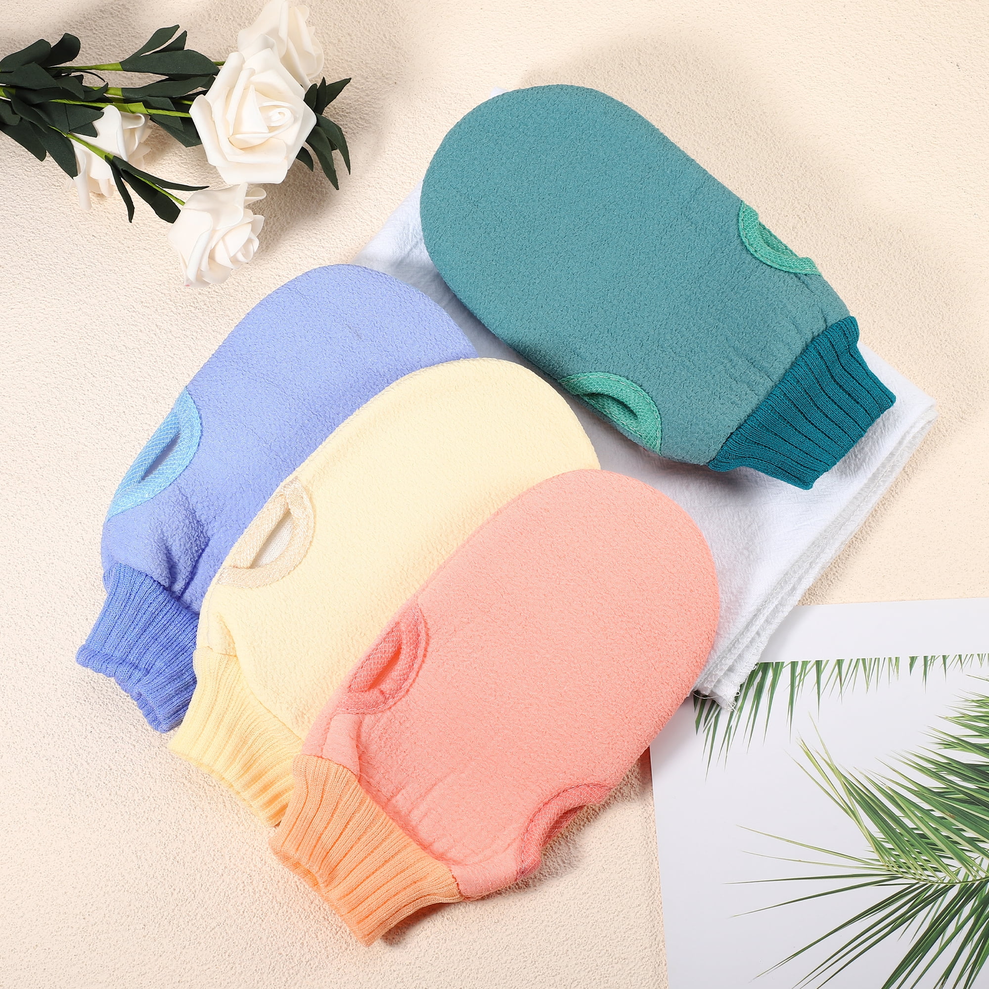 Unique Bargains Shower Gloves for Bathroom 1Pc Blue