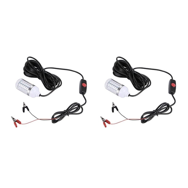 Eigraketly IP68 Waterproof 12V Led Underwater Fishing Attract Lamps Squid Prawns Light Amarillo Cálido 2piezas