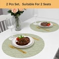thumbnail image 5 of Sage Green Round 13 Inch Placemats Set of 2, Modern Abstract Art Farmhouse HeatResistant Non Slip Place Mats for Dining Table, Wipeable Braided Kitchen Table Mats for Housewarming, 5 of 9