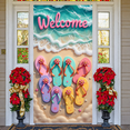 thumbnail image 5 of Nautical Style Welcome Banner Coastal Theme Beach Display Starfish Decor Ornament Coastal Backdrop for Beach Party Summer Event Welcome Ceremony, 5 of 9
