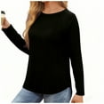 thumbnail image 3 of Akafmk Womens Long Sleeve Maternity Tops,Women's Maternity Solid Color Crew Neck Raglan Sleeves Long Sleeve Asymmetrical Fleece Hem Slit Loose Tshirt Tops, 3 of 3