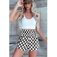 thumbnail image 3 of ZhiHiMeRi Women's Black Plaid Casual Shorts – High Waist Fit L, 3 of 11
