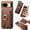 Brown, variant on TECH CIRCLE For Google Pixel 8 Wallet Case, Detachable 2-in-1 Magnetic Wallet Case with Card Slots Holder Ring Stand Premium PU Leather Slim Durable Shockproof Removable Protective Cover,Green