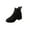 Noir, variante sur jovati Bottes Courtes Décontractées pour Femmes à Manches, Talon Moyen, Talon Épais, Tige Basse en Suède