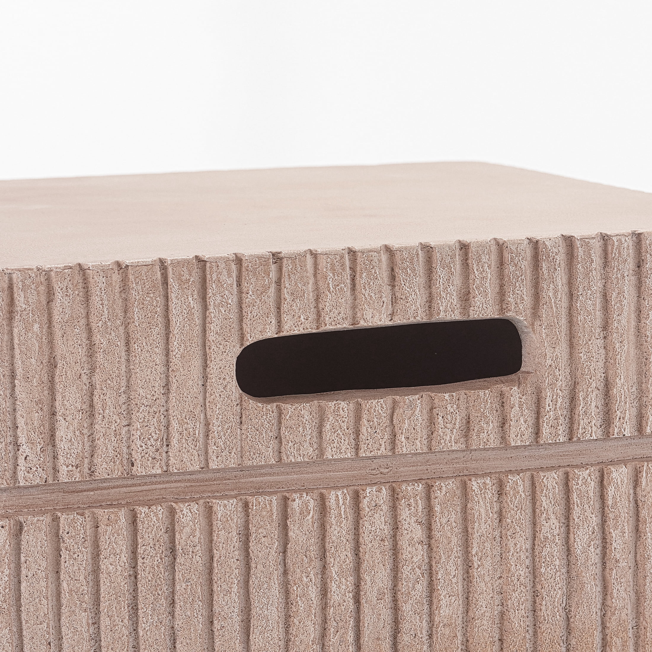 Christopher Knight Home 20" MGO Propane Tank Holder & Outdoor Side Table, Natural Travertine