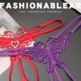 thumbnail image 5 of Jxximdong Sexy Lingerie for Women Butterfly Embroidered Crotchless Briefs Low Waist Strappy Thongs Women's Intimates Red, 5 of 7
