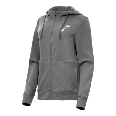 Women s Antigua Heather Charcoal Utah Jazz Seeker Full-Zip Hoodie Jacket