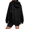 thumbnail image 6 of BaoFuBaoMei Womens Sweatshirt Thumb Holes Plus Size Full Zip up Long Sleeve Hooded Neck Hoodies Solid Fall Winter Tops with Zip Pockets, 6 of 6