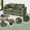 thumbnail image 6 of WestinTrends Hearthside 70" Modular Corduroy Loveseat Sofa With USB/Type-C Ports and Side Pockets, Olive Green, 6 of 16