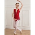 thumbnail image 4 of Aislor Kids Girls Sparkly Rhinestone Tassel Latin Skating Gymnastic Modern Jazz Ballroom Dance Leotard Burgundy 10, 4 of 7