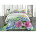 thumbnail image 2 of Ambesonne Floral Quilted Coverlet 3 Pcs, Spring Blossom, King Size, Multicolor, 2 of 4