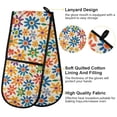 thumbnail image 4 of Dailycode Double Sided Oven Mitt with Loop Heat Resistant Kitchen Long Potholders 7" x 35" Hand Drawn Colorful Flower, 4 of 6