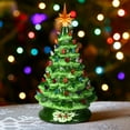 thumbnail image 2 of Gymax 15 Inch Artificial Christmas Tree Tabletop Luminous Ceramic Tree Green, 2 of 9