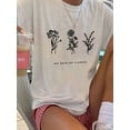 thumbnail image 1 of Women'S Floral Print Short Sleeve T-Shirt, Casual Crew Neck Cotton Tee, All-Season Knit Fabric Top, Regular Length Fashion Clothing, 1 of 7