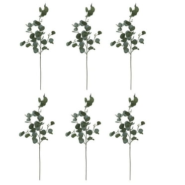Mainstays Artificial Green Round Leaf Eucalyptus Stem Set of 6, 34in Tall Floral Picks