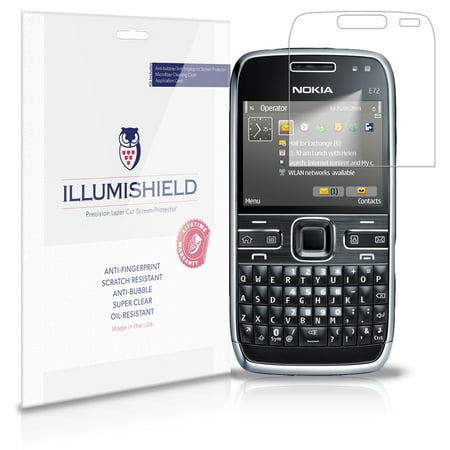 iLLumiShield Phone Screen Protector w Anti-Bubble/Print 3x for Nokia E72