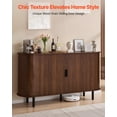 thumbnail image 2 of VEVOR Coffee Bar Cabinet, Mid Century Fluted Coffee Bar Table, Buffet Stand Cabinet with 2 Sliding Doors, Sideboard Buffet Station for Living Room, Entryway, Kitchen, 55.1 x 15.7 x 29.5 in, Walnut, 2 of 9