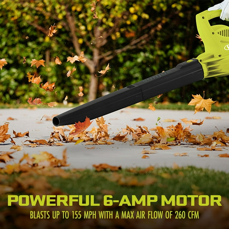 Sun Joe 155 MPH 200 CFM 6 Amp Electric Handheld Leaf Blower, Blue Sun Joe 155 MPH 200 CFM 6 Amp Electric Handheld Leaf Blower, Blue