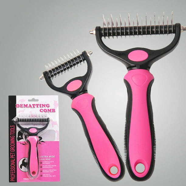 Pet Dog Cat Shedding Trimmer Blade Grooming Comb Brush Doublesided