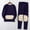 Dark Blue, variant on 2-Piece Long Thermal Suit for Men Autumn/Winter Fleece Lined Underwear Set with Warm Patches