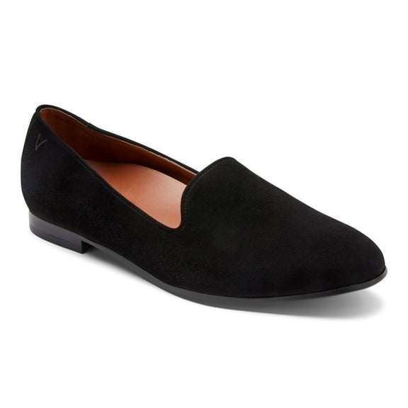 Vionic Women's Willa Slip-on Flat Black Suede 9.5M