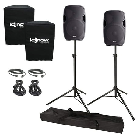 (2) Gemini AS-1500BLU Active Speakers With 15 Woofers & USB/SD/Bluetooth MP3 Players Package
