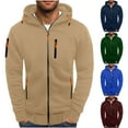 thumbnail image 5 of guisaled Hoodies for Men Zip Up Casual Lightweight Fleece Sweatshirts Solid Long Sleeve Active Workout Hooded Jacket Sweatshirt, 5 of 6
