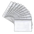 thumbnail image 1 of 50pcs Plastic Card Holder, Transparent Clear Horizontal Waterproof Name Tag Badge Id Card Holder High Quality, 1 of 4
