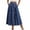 Dark Blue, variant on Women's Tennis Skirts Summer Button Elastic Waist Denim Skirt with Pleated Midi Length Practical Pockets for Everyday Casual Wear Blue L